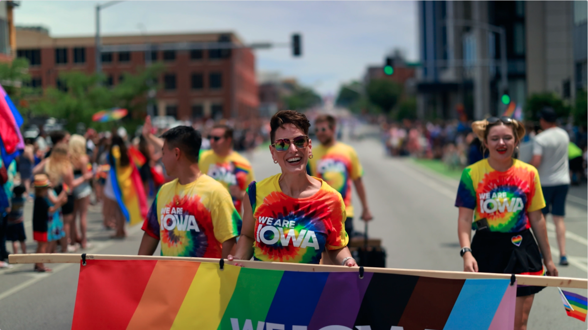 People marching at PrideFest 2022