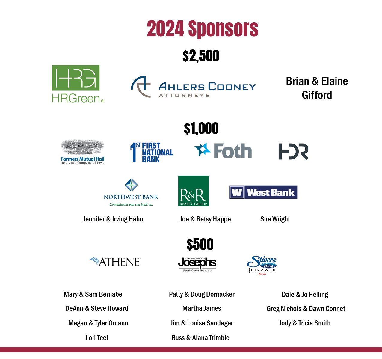 Image of 2024 Sunday Supper Sponsors 