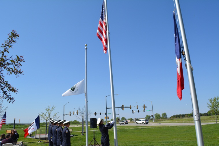 Honor guard and flag