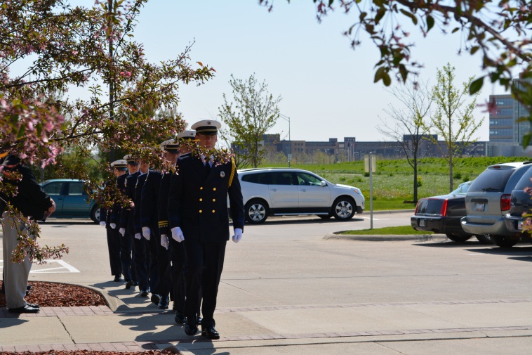 Honor guard walking in