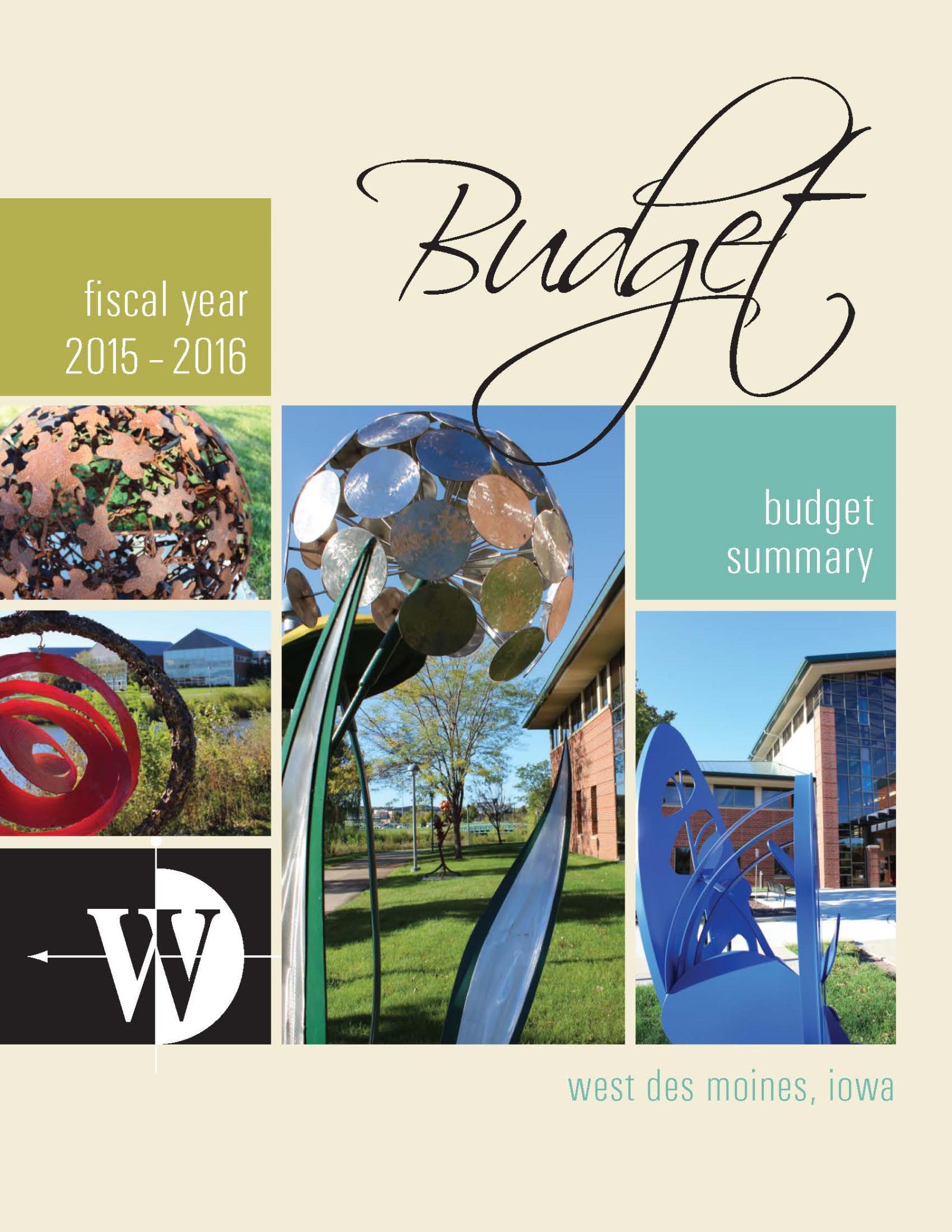 FY 15-16 budget cover