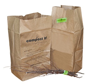 Compost It! bags and brush